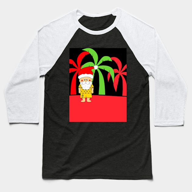 Tropical Christmas Baseball T-Shirt by SartorisArt1